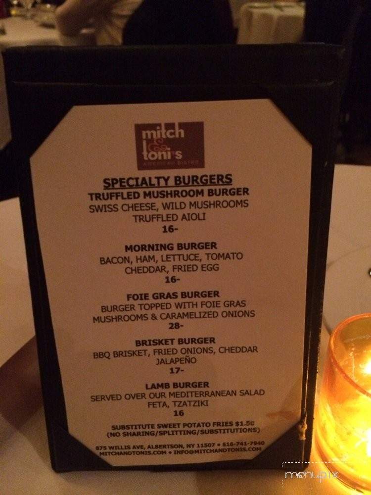 Mitch & Toni's American Bistro - Albertson, NY menu_pic