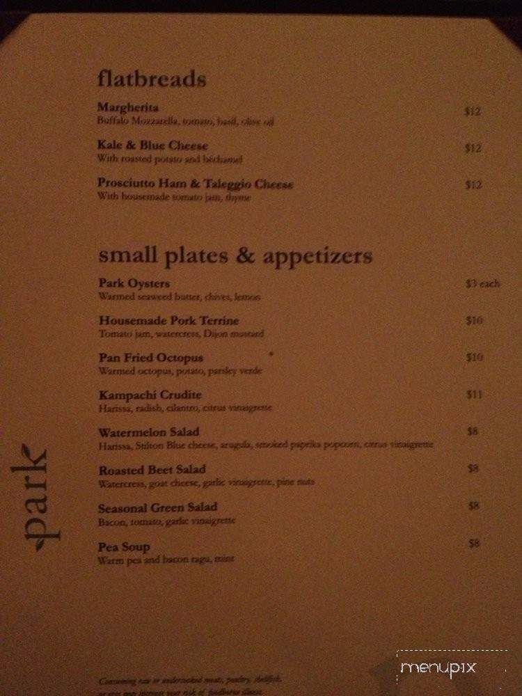 Park Restaurant - Honolulu, HI menu_pic