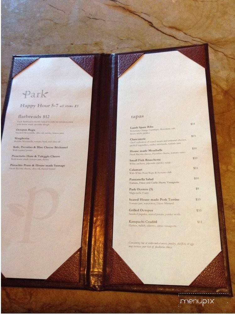 Park Restaurant - Honolulu, HI menu_pic