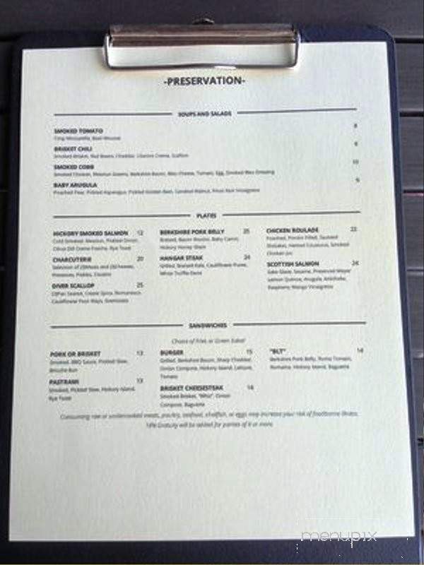 Preservation - Sunny Isles Beach, FL menu_pic
