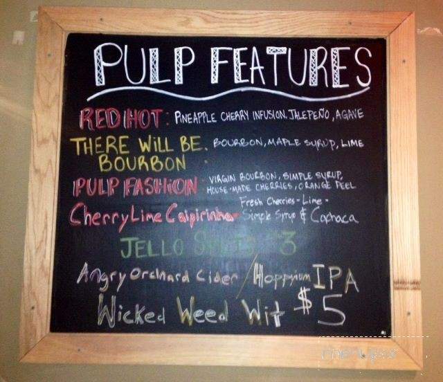 PULP - Asheville, NC menu_pic