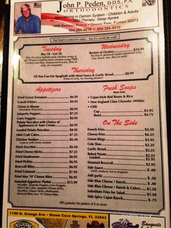 Ronnie's Wings and Oysters - Orange Park, FL menu_pic