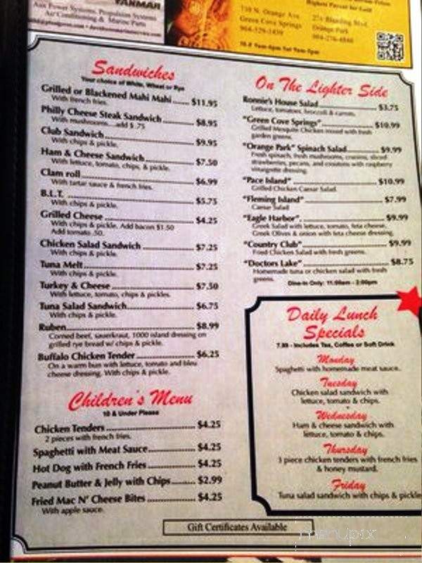 Ronnie's Wings and Oysters - Orange Park, FL menu_pic