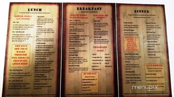 Rooster Creek - Buckner, KY menu_pic