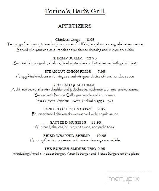 Torino's Italian Ristorante - Placerville, CA menu_pic