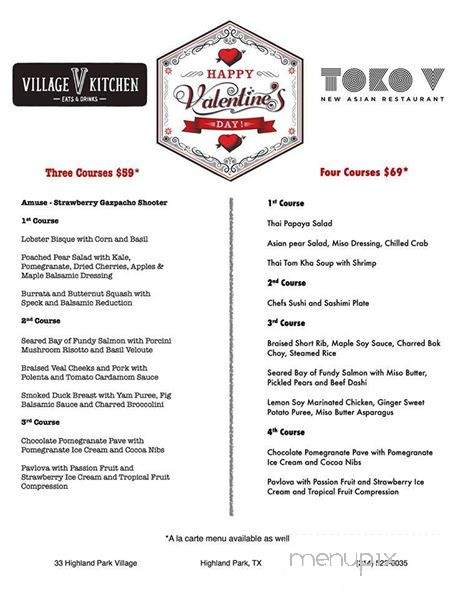 Toko V - Dallas, TX menu_pic