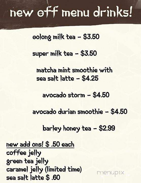 Honey Bee Teahouse & Fast Food - Houston, TX menu_pic