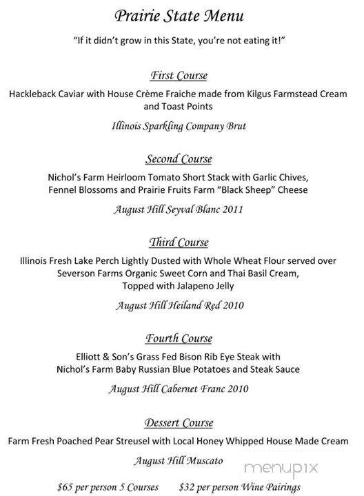 Bank Restaurant Bar LLC - Wheaton, IL menu_pic