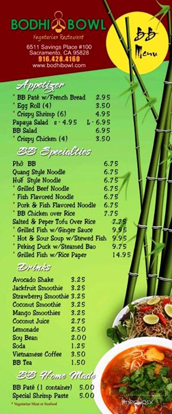 Bodhi Bowl - Sacramento, CA menu_pic