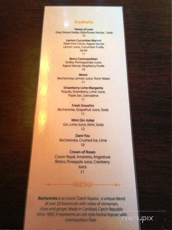 Capitol Prague - Washington, DC menu_pic