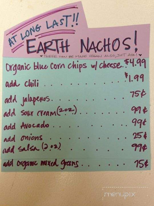 Earth Cafe & Deli - Norman, OK menu_pic