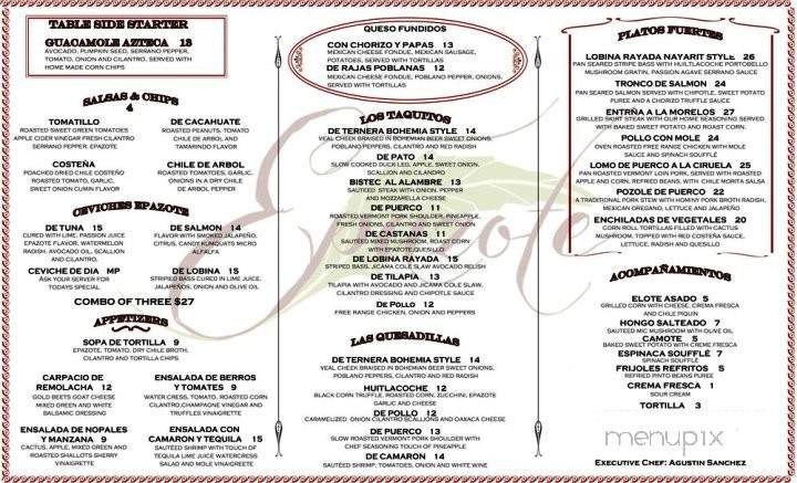 Epazote - New York, NY menu_pic