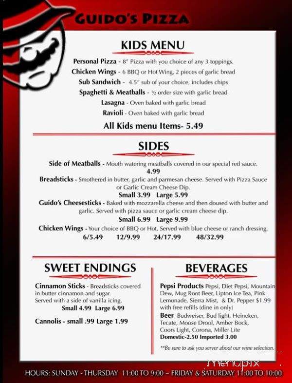 Guido's Pizza - Prescott Valley, AZ menu_pic