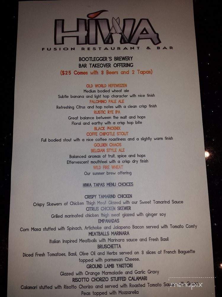 Hiwa Fusion Restaurant - Cerritos, CA menu_pic