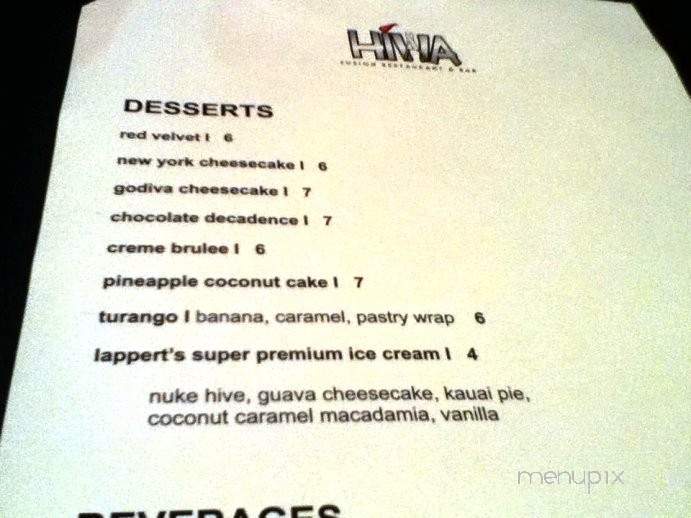 Hiwa Fusion Restaurant - Cerritos, CA menu_pic