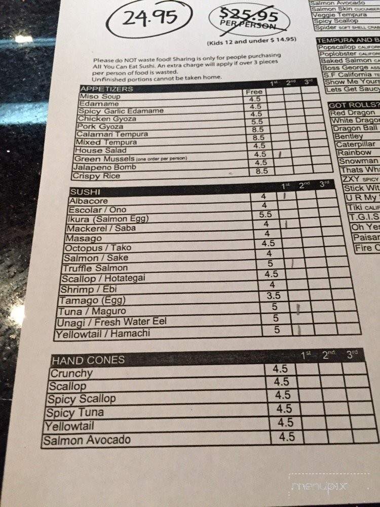 Sakana-Ya Sushi - Garden Grove, CA menu_pic