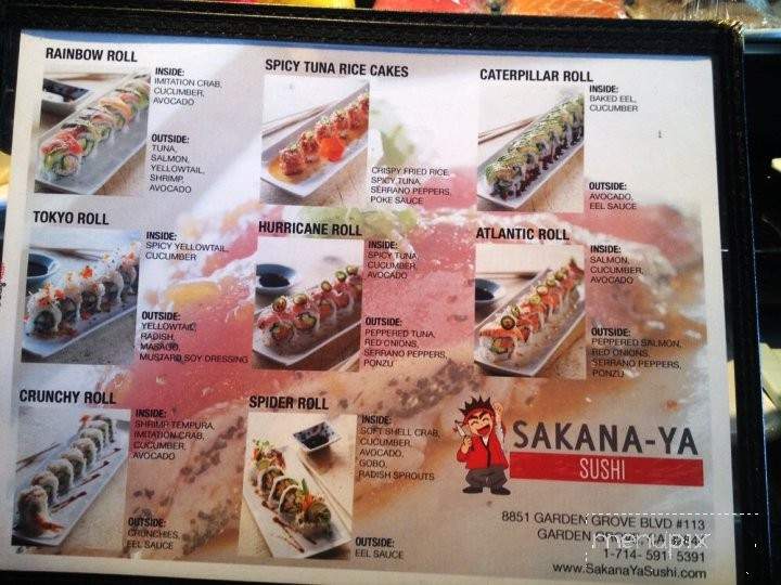 Sakana-Ya Sushi - Garden Grove, CA menu_pic