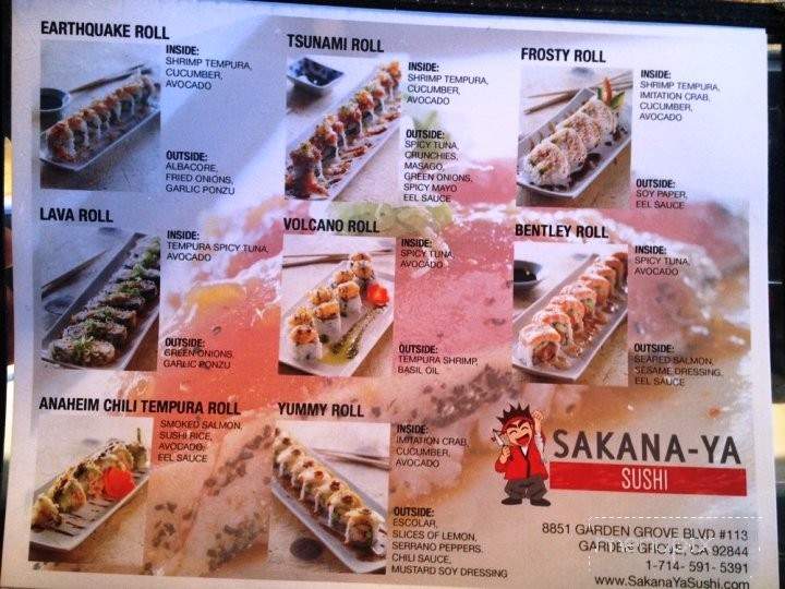Sakana-Ya Sushi - Garden Grove, CA menu_pic