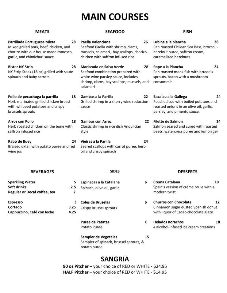 Tapeo - Hazlet, NJ menu_pic