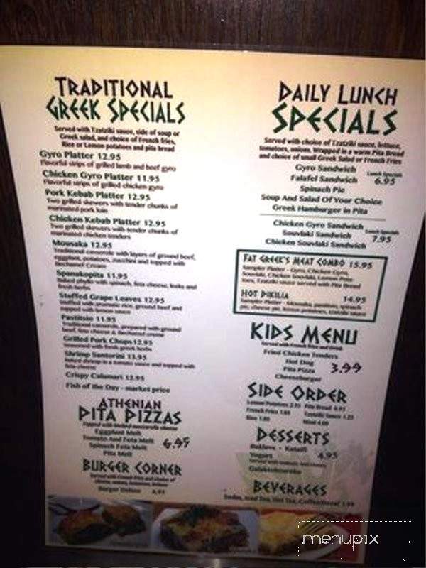 The Fat Greek Taverna - Wilmington, NC menu_pic