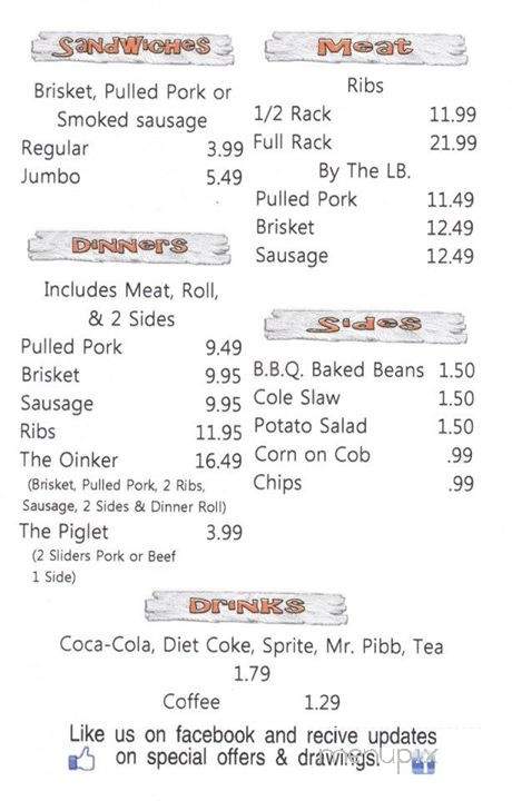 The Hawg Pen BBQ - Van Buren, AR menu_pic