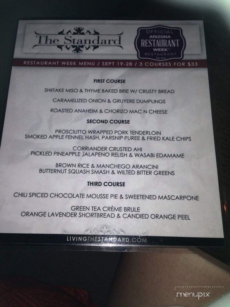The Standard - Scottsdale, AZ menu_pic