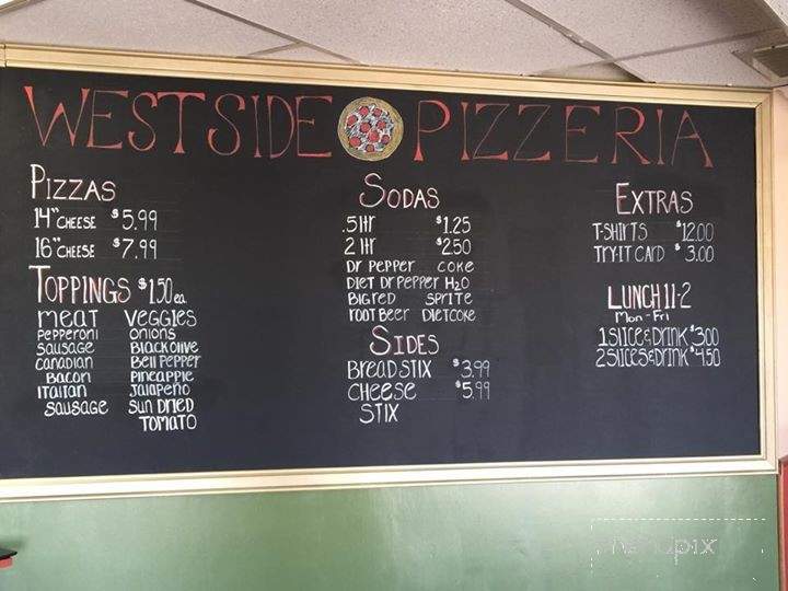 Toby's Westside Pizzeria - Abilene, TX menu_pic