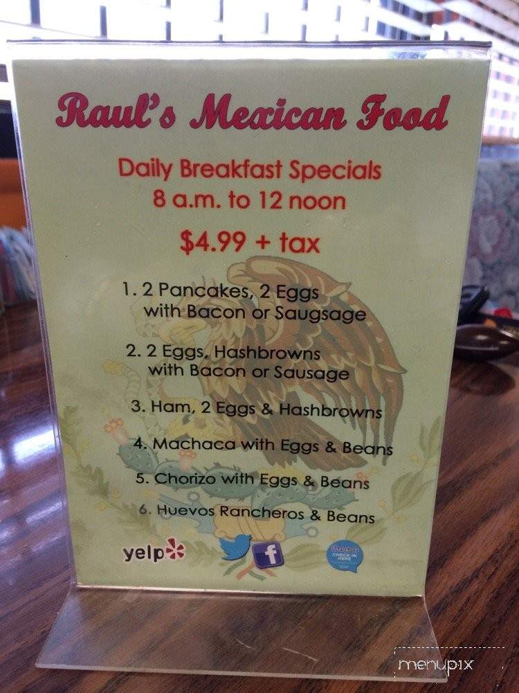 Raul's Mexican Food - Adelanto, CA menu_pic