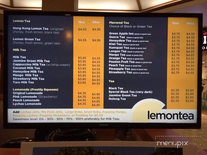 Lemontea - Aiea, HI menu_pic