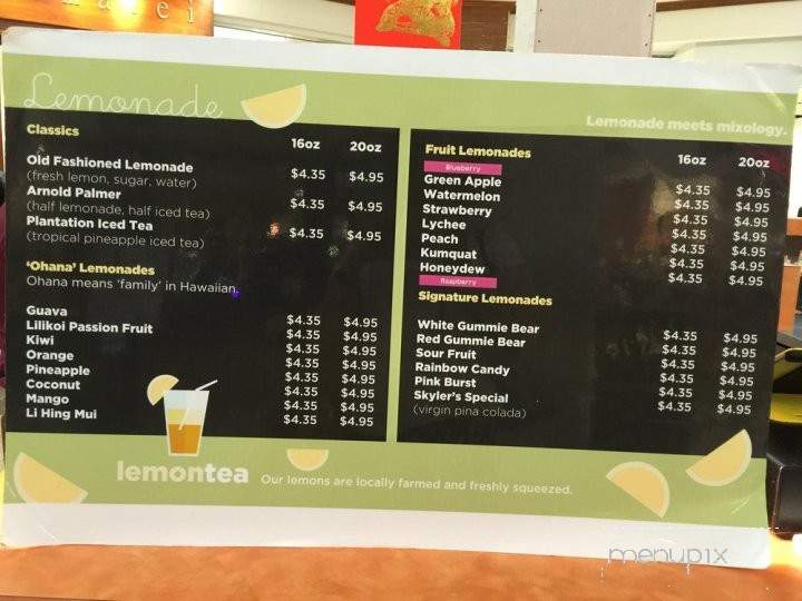 Lemontea - Aiea, HI menu_pic