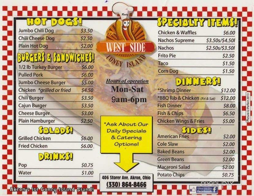West Side Coney Island - Akron, OH menu_pic