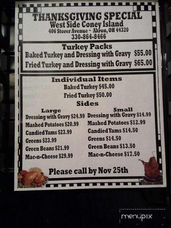 West Side Coney Island - Akron, OH menu_pic