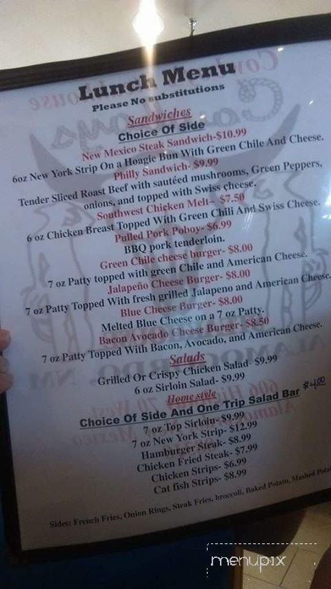 Cowboy Steak House - Alamogordo, NM menu_pic