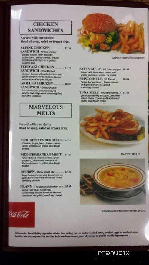 Amery Family Restaurant - Amery, WI menu_pic