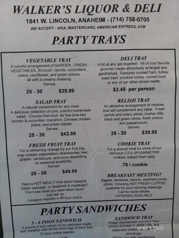 Walker's Liquor & Deli - Anaheim, CA menu_pic