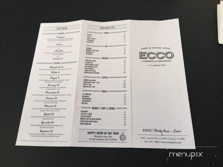 Ecco Pizza Shoppe - Anaheim, CA menu_pic