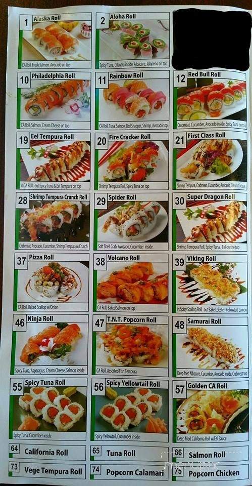 Ninja Sushi - Apple Valley, CA menu_pic