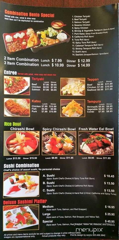 Ninja Sushi - Apple Valley, CA menu_pic