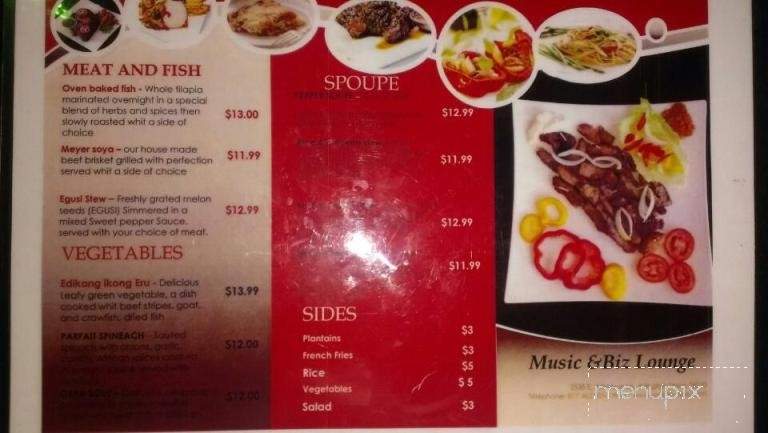 M&B Lounge - Arlington, TX menu_pic