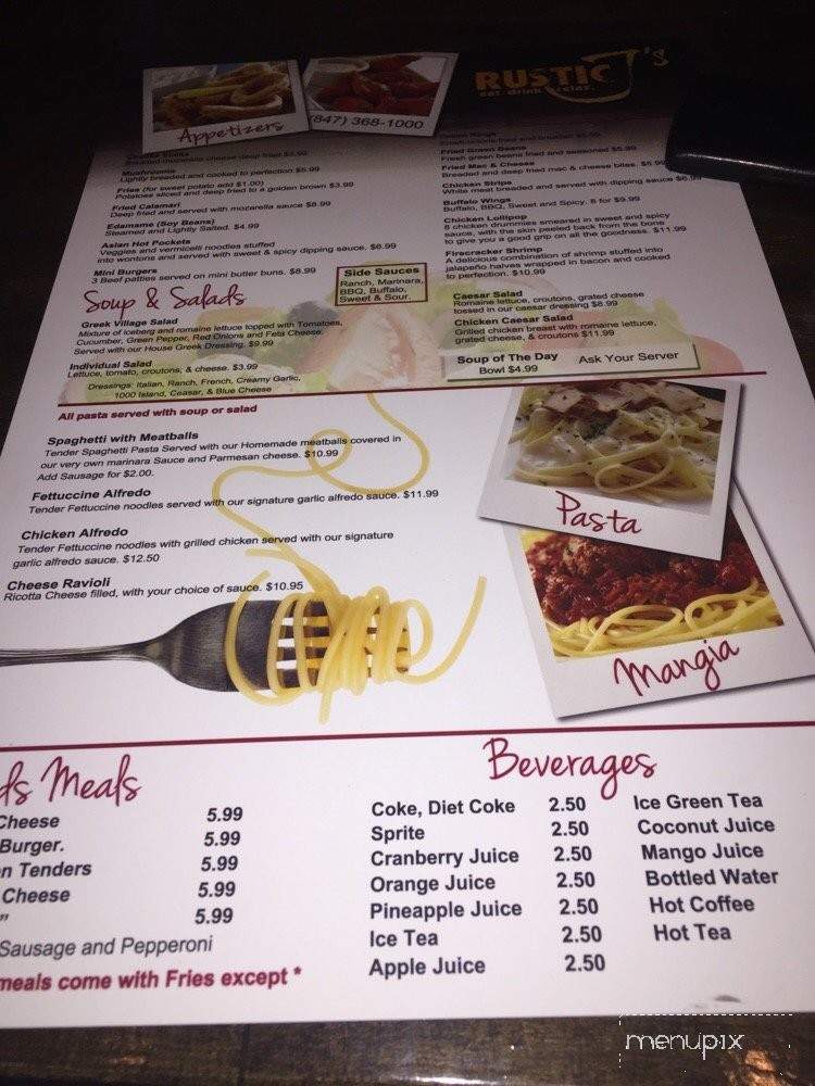 Rustic J's - Arlington Heights, IL menu_pic