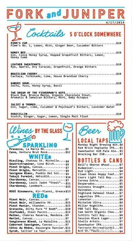 Fork and Juniper - Atlanta, GA menu_pic
