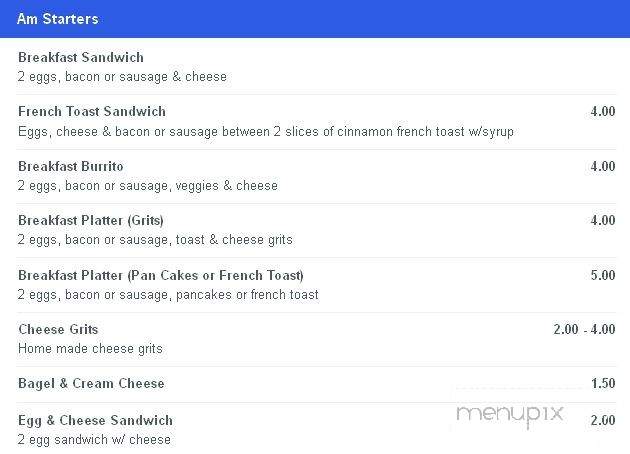 In Between Cafe - Atlanta, GA menu_pic