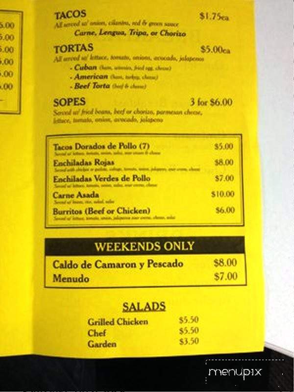 Acapulco Mexican Taqueria - Atlanta, GA menu_pic