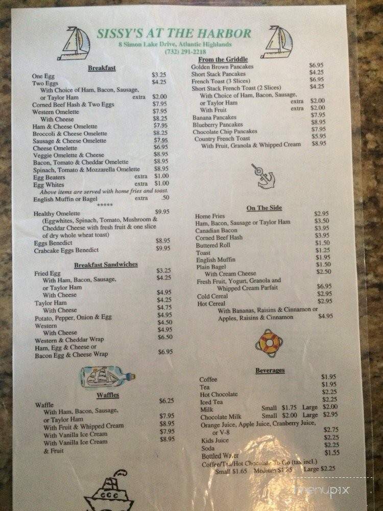 Sissy's at the Harbor - Atlantic Highlands, NJ menu_pic