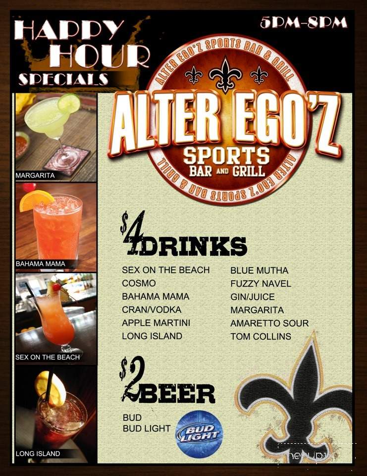 Alter Ego'Z Sports Bar & Grill - Augusta, GA menu_pic