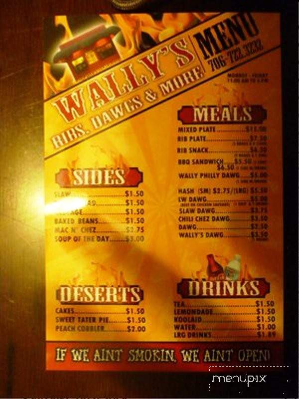 Wally's Ribs Dawgs & More - Augusta, GA menu_pic