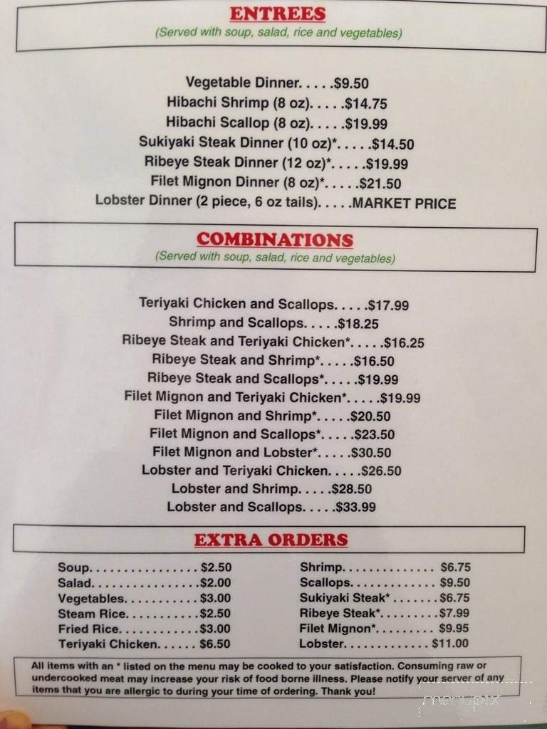 Yoskos Japanese Restaurant - Augusta, GA menu_pic