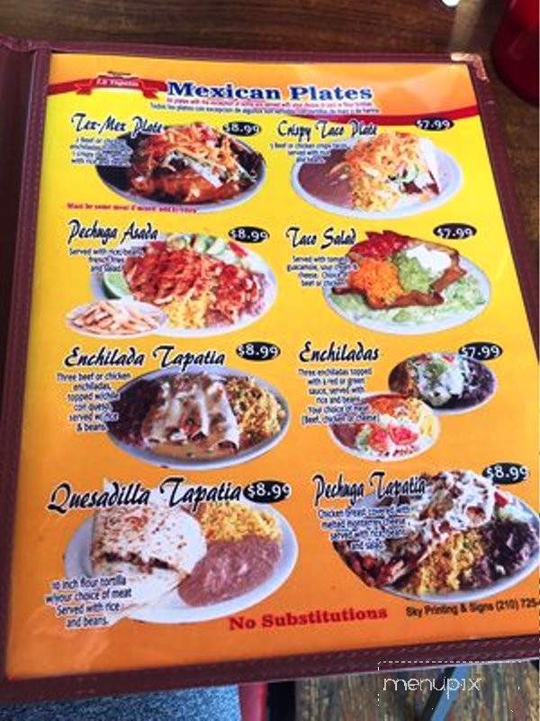La Tapatia - Austin, TX menu_pic