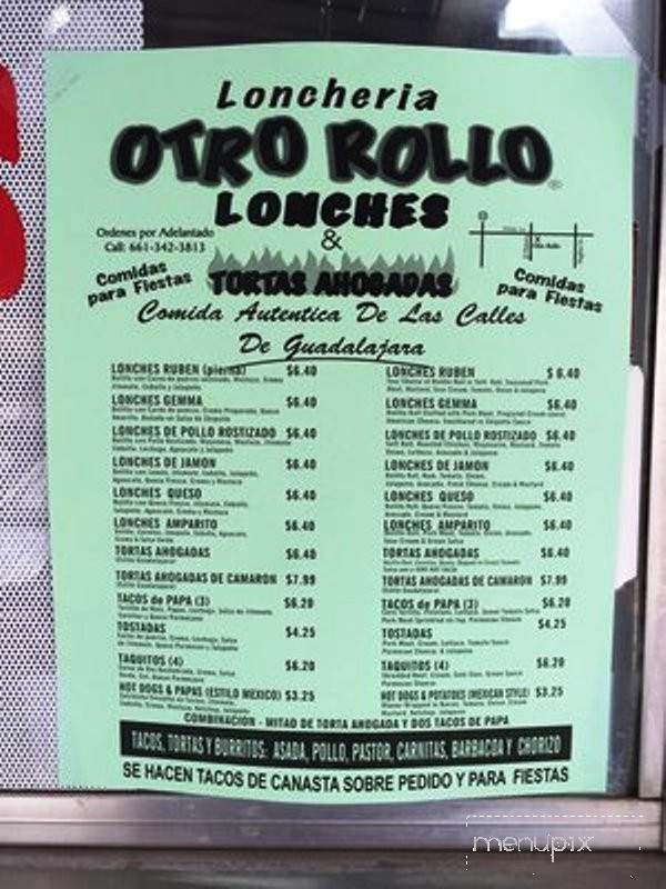 Loncheria Otro Rollo - Bakersfield, CA menu_pic