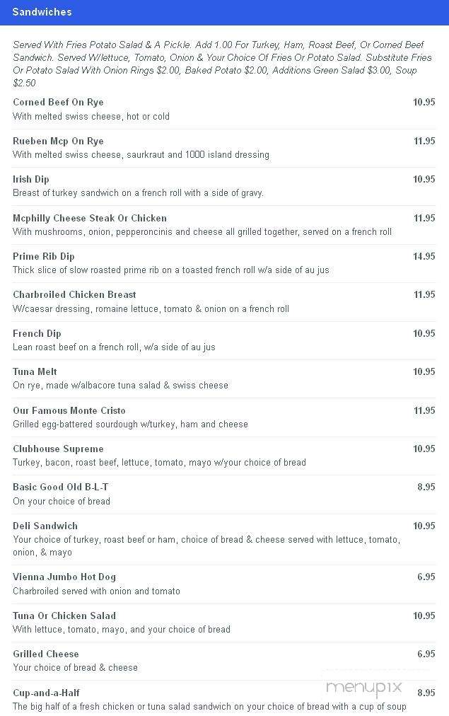 Irish Pub - Weirton, WV menu_pic
